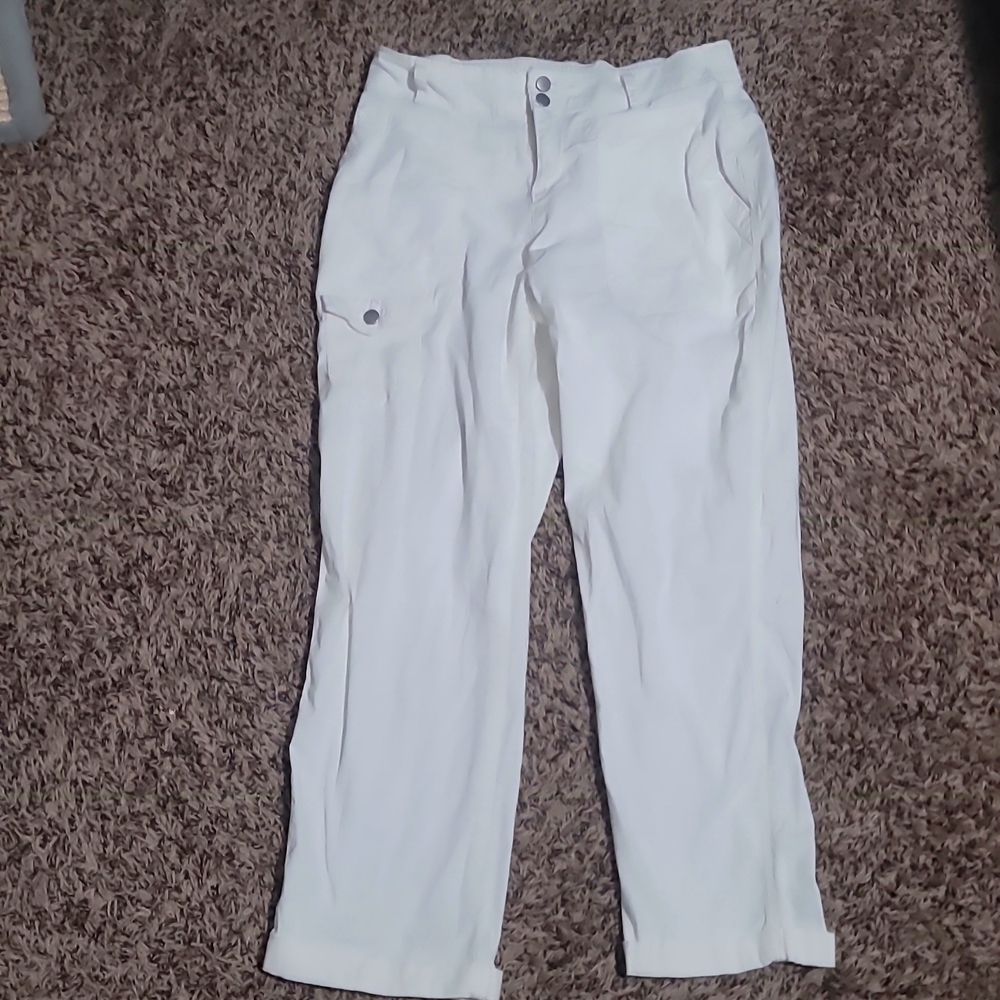 White cargo trousers